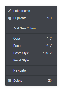 Column Context Menu