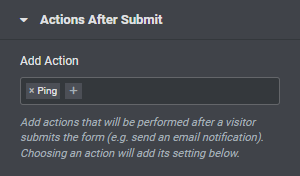 Elementor Form - Ping Action